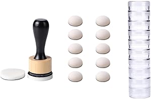 OTCRAFT 12PCS Mini Ink Blending Brushes Tools with Replacement Round Foams Refills Round Stackable Jars Storage Cases Set for Scrapbooking Painting Art Supplies Hand Tool Craft Cardmaking Drawing