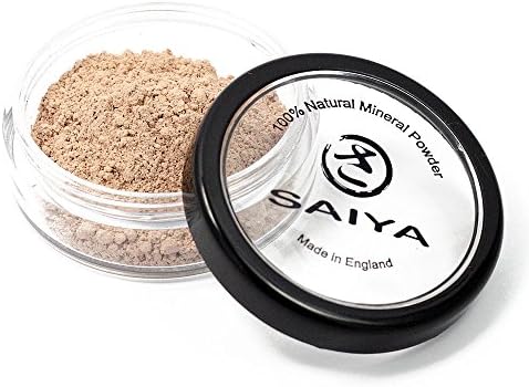 Saiya Flawless Complexion Mineral Foundation Makeup Powder [LIGHT PEACH] For Light To Medium Skin Tones - Face Powder In All Skin Tones- Vegan Friendly SPF 15- 100% All Natural Weightless Mineral For Full Coverage- Perfect For All Skin Types- 4g