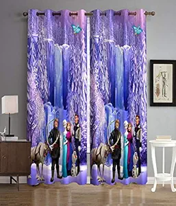 Riftree Polyester Kids Favourite Character Digital 3d Print Window Curtain for Kids Room & Living Room Pack of 2 Pieces (F0, 4 X 5 Feet)