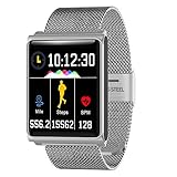 Igemy Herzfrequenz Aktivität Schrittzähler Kalorien Smart Armband für Kinder Frauen Männer (Silber)