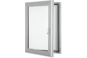 red17: Poster Case Notice Boards - Outdoor Lockable - Silver - A0