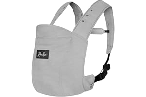 ROOKIE Babytrage Konnekt - Bequem u. super anpassbar - Bauchtrage u. Rückentrage für Neugeborene ab Geburt - Design Baby Trage aus weicher Bio-Baumwolle (Grau)