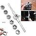 Produktbild TAOtTAO M3-M12 Handgewinde Metrische Stecker Gewindebohrer Schraubenschlüssel Die Wrench Tap Set 8pcs Gewindebohrer und Matrizensatz Manueller Schraubenschlüssel metrisch
