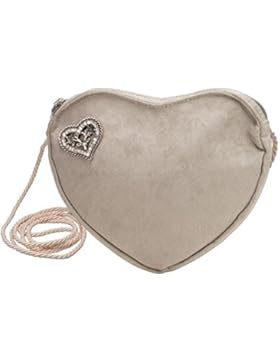 Alpenflüstern Damen Herztasche Strassherz Pin taupe-braun DTA06700035