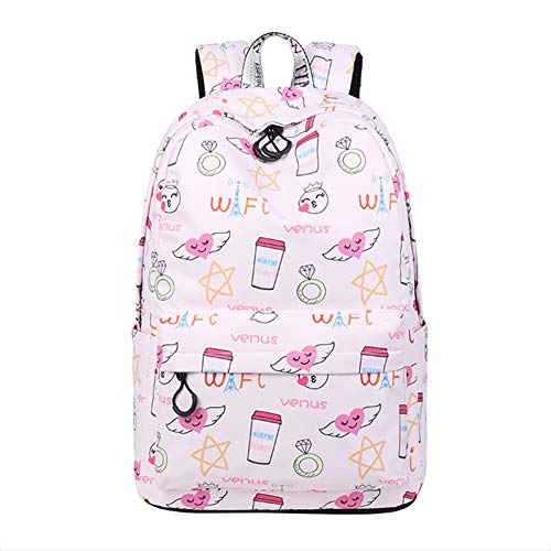 Doitsa Girls' School Rucksack Multi-Function Waterproof Leisure Fashion Travel Backpack, polyester, Rose (Ailes D'ange), 40 * 30 * 13cm