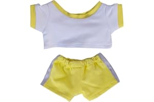 niannyyhouse Vêtements de poupée en peluche contrastée - 10 cm, 15 cm, 20 cm - T-shirt et pantalon de sport - Accessoires de déguisement en peluche douce - A9, 20 cm