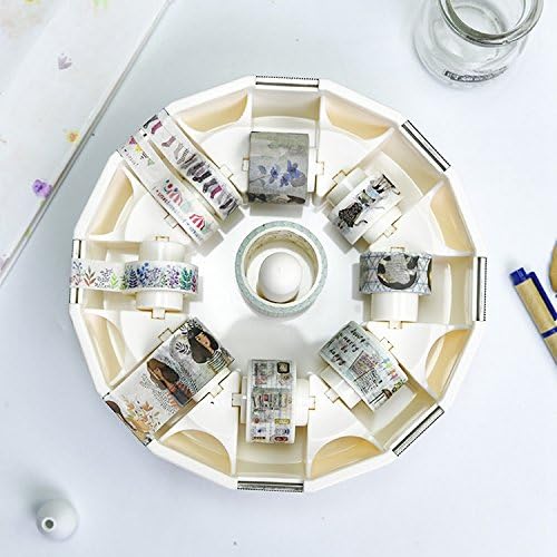 Dometool Multiple Adhesive Tape Dispenser Office Supplies Desktop Accessories Washi Tape Holder with Tape Cutter,White