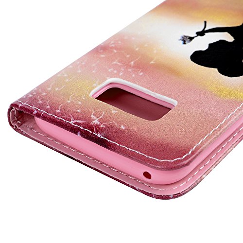 Lanveni S8 Hülle, Handyhülle für Flip Case Cover PU Lederhülle Schutzhülle Magnetverschluss Ledertasche mit Stander Function Brieftasche Card Slot Handy Tasche mit Bunte Gemalt Design für Samsung Galaxy S8 (Blauer Schmetterling) - 3
