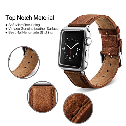 Benuo Piel Reemplazo Pulsera de Apple Watch Series 3 42mm Apple Watch Series 1 42mm Apple Watch Series 2 42mm Apple Watch Nike 42mm Marron reviews Benuo Piel Reemplazo Pulsera de Apple Watch Series 3 42mm Apple Watch Series 1 42mm Apple Watch Series 2 42mm Apple Watch Nike 42mm Marron