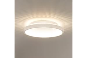 Kuwork Plafon LED Techo Moderna, 4000K Lámpara de Techo Redondo, Luz LED Techo para Corredor Baño Cocina Sala de Estar Dormitorio Pasillo, 20CM, Blanco