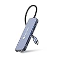 NOVOO USB C Hub, 6 i 1 Aluminium USB C Adapter med HDMI 4K Adapter, USB C Strömförsörjning, SD och Micro-SD Kortläsare och 2 