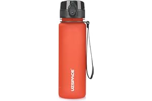 UZSPACE Trinkflasche Kinder Auslaufsicher,Sport Kunststoff Trinkflasche 1l,800ml,500ml, Tritan & BPA-frei Sportflasche Kohlensäure Geeignet