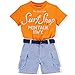 Produktbild Ralph Lauren Baby Jungen Sommer Outfit T-Shirt + karierte Shorts Hose orange blau weiß (74)
