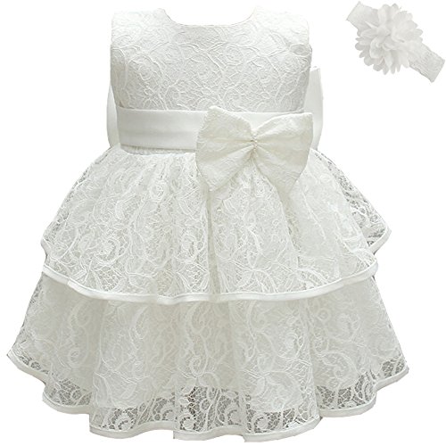 AHAHA Baby Mädchen Prinzessin Kleid Blumenmädchenkleid Taufkleid Festlich Kleid Hochzeit Partykleid Festzug Babybekleidung