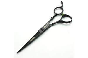 SHARONDS Juego de tijeras de peluquería negras de 6 pulgadas, herramienta de peluquería de salón, acero inoxidable de alta dureza 440c