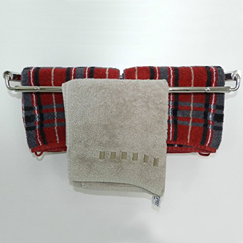 Handtuchstange Handtuchhalter Badetuchstange Badetuchhalter Doppelstange aus verchromtem Edelstahl Silber Chrom Länge 60 cm