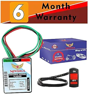 Miwings (6 Month Warranty) Plug & Play Highway Indicator Universal Bikes Multimode Blinker Hazard Flasher 16 Patterns Relay for Bulb/LED Indicators ( With ON/Off Switch )