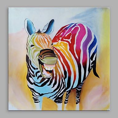 WSJ Cute Cartoon Zebra Colorful Acrylic Handmade Painting for Home Decro Ready to Hang , include inner frame , 36" x 36"