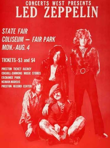 Led Zeppelin 1969 - Aluminium Wall Art 15 x 20cms