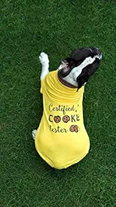 Heads Up For Tails Dog T-Shirt Certified Cookie Tester- Yellow (3XL)