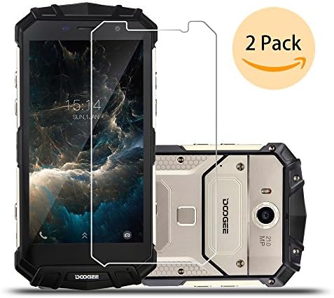 Doogee S60 Screen Protector,Ecoye 2-pack Premium Tempered Glass Screen Protectors for Doogee S60 with 2.5D round edge 9H Hardness anti-Scratch Oleophobic coating anti-fingerprint