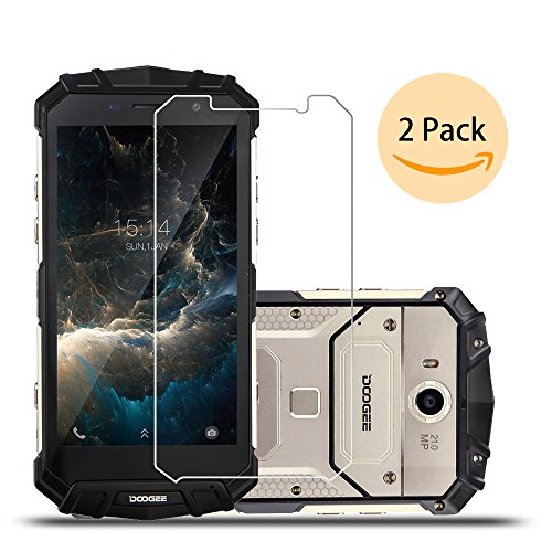 Doogee S60 Screen Protector,Ecoye 2-pack Premium Tempered Glass Screen Protectors for Doogee S60 with 2.5D round edge 9H Hardness anti-Scratch Oleophobic coating anti-fingerprint
