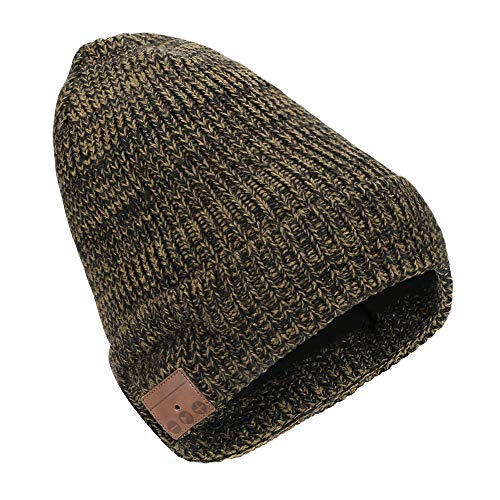 Welltop Cappello Bluetooth, Berretto Invernale Uomini e Donne Wireless Cappello Musica con Cuffia Stereo e Microfono Trendy Caldo Molle per Corsa Sci Escursionismo o Come Regalo di Natale (Marrone)
