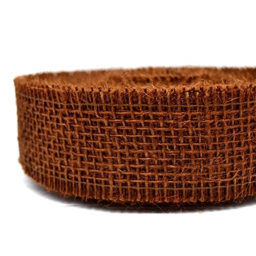 Juteband Jute BRAUN Dunkelbraun Naturjute Dekoband Stück 3m x 4 cm Geschenkband Gitterband Rustikal Floristikband