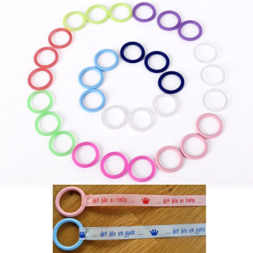 30er Mini Bunt Silikonring Schnulleradapter f Schnuller ohne Ring Schnullerkette - 2