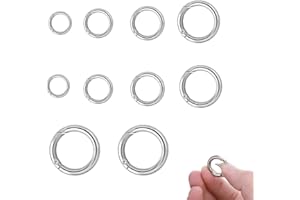 SUFUNE 10 moschettoni rotondi da 13/16/19/25/31 mm, in lega di zinco, per lavori di bricolage, fai da te, accessori per borse fai da te