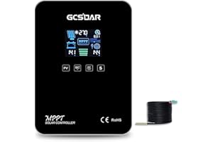 GCSOAR MPPT Solar Charge Controller 60A 12V 24V Auto Max PV 100V Common Negative Grouding Solar Panel Regulator LCD Display for Sealed Gel Flooded LiFePO4 User types (MPPT 60A +RTS)