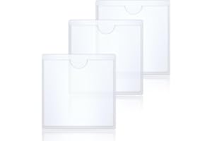 DNSHAN 3PCS Self-Adhesive Car Tax Disc & Parking Permit Holder for Car Windscreen, Clear Square PVC Badge Protector - Easy Stick-on Organiser for Permits and Tickets