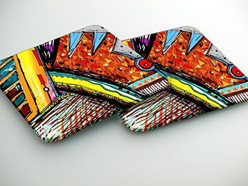 Original illustration of abstract art digital painting Set of 6 coaster high-quality 2mm thickness