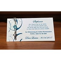 Gastgeschenk Tischkarte Tischdeko Deko Kreuz Taufe Kommunion Konfirmation Jugendweihe petrol dunkeltürkis