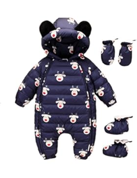 Bom Bom Baby Jungen Mädchen Schneeanzug Overall Winter Baby Kleidung mit Schuhe und Handschuhe
