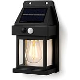 Orret Home G&uuml;neş Enerjili Solar Duvar Lambası, Ampul G&ouml;r&uuml;n&uuml;ml&uuml; Sıcak Işık, Hareket Sens&ouml;rl&uuml; IP65 Dış Mekan Aplik, Bah&ccedil;e Balko