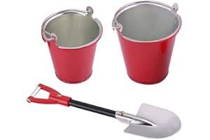 DILWE Seau et pelles en méta de RC Voiture, Accessoire Modèle Décor pour Axial SCX10 TAMIYA D90