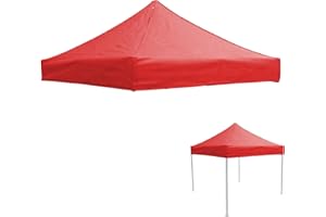 Inscrip Telo di ricambio per gazebo, copertura per gazebo di ricambio, 4 angoli, Canopy Top, copertura di ricambio per esterni, per gazebo, telone (rosso, 2 x 2 m)