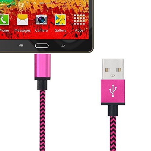 DaoRier Micro USB Kabel Datenkabel Android USB Cable 1m Handy Ladekabel USB A Stecker auf Micro USB Metallstecker Nylonmantel Nylon Geflochtenes für Samsung Galaxy S5 S6 S7 Huawei Rose Rot 3 Stück - 5