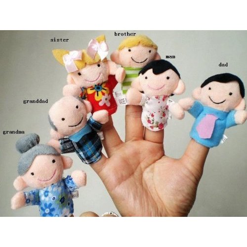 6 x Finger Puppets. Happy Family Member Figure Puppet Set. Toddlers and Preschoolers' Favorite by Generic