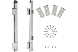 FRMSAET Heavy Duty 305/355/405/455 mm d'épaisseur Construction en acier Clavier Tiroir Coulisses Plateau Armoire Meubles Quincaillerie Rails (305 mm, Argent)