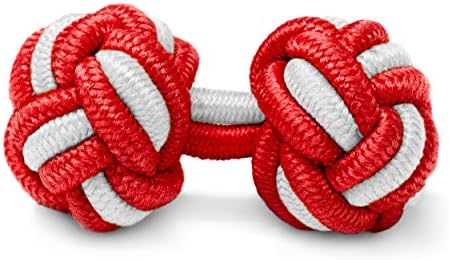 Silk Cufflinks for Men Women Knotted Elastic Rope Nylon Textile Fabric Studs Cuff - Suitable for Wedding Groom Best Man