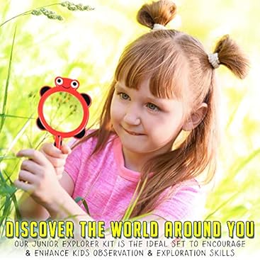 15 Pack Kit de Exploración para Niños con Binoculares Brújula Lupa