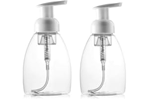 ERICOTRY 250 ml Schaumspender, leer, nachfüllbar, Pumpflasche, Make-up, Shampoo, Gesichtsreiniger, Handflüssigkeit, schäumende Behälter, DIY, Handseife, Körperwäsche, 2 Stück