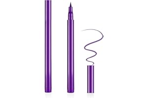 Aomig 24h-Wasserfester Eyeliner Präziser Veganer Eyeliner Flissig mit Langzeit-Halt Smudge-Proof Formel Eye-liner Sanfte Kajalstifte empfindliche Augen perfekt für Täglich Maskenbildner (Lila, 1.6g)