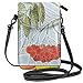 Produktbild Women Small Cell Phone Purse Crossbody,Rowan Branch Motif On A Stained Glass Frame Noel Season Berries Winter Theme