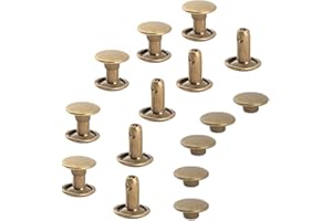 YiChuangXin 300 Stück Hohlnieten für Leder, Ledernieten, Doppelkappe Nieten, Gürtelnieten Kappe (6mm Bronze)