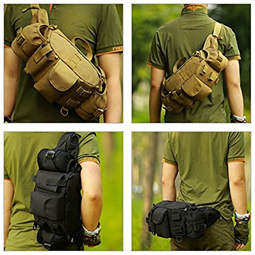 Herren Größ Outdoor Gürteltasche mit Trinkflasche Wasserkocher Zwei-Tasche Bauchtasche - 7