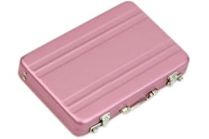 ausuky Mini Aluminum Card Holder Box Case Gift Box (Pink)