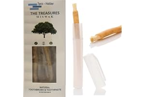 THETREASURESCARE Miswak Stick 7 Pcs with Holder Teeth Cleaning Sticks Sewak Siwak Natural Toothbrush Organic Cleansing Disinfectant Whitening